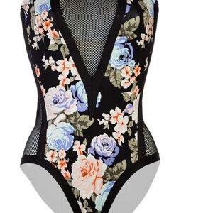 Volcom part of me Black and Floral Women's One Piece